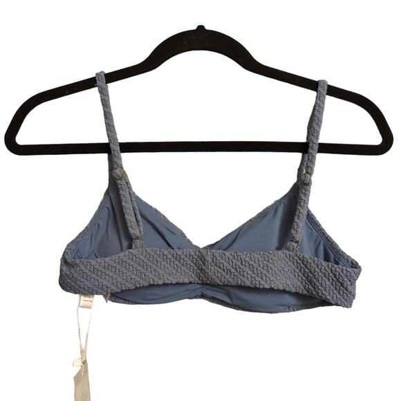 Andie Symi Top Bikini Macrame Slate Blue Adjustable V-neck Ruched S New - Picture 3 of 10